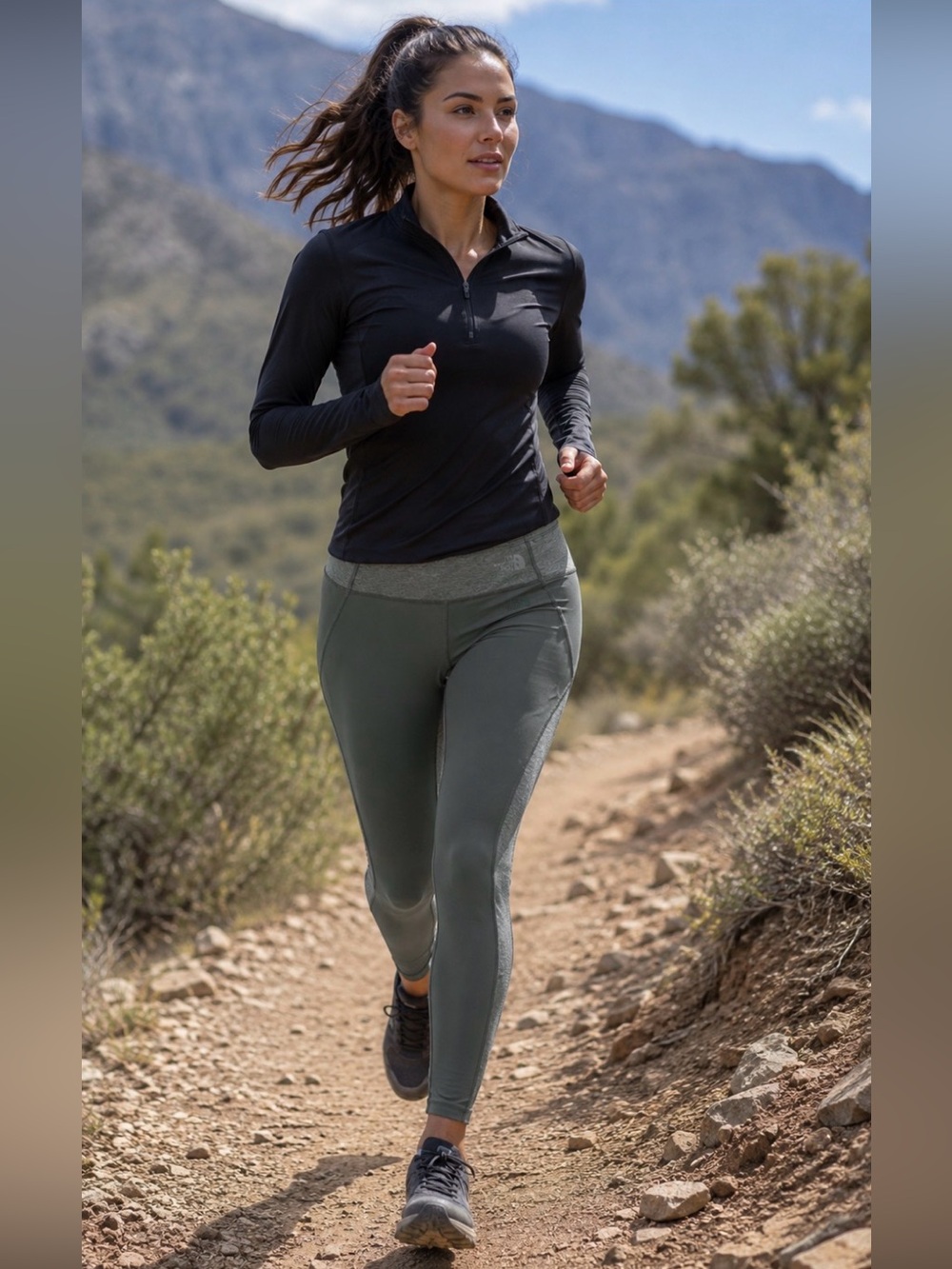 North Face Flash Dry XD (jogging/yoga) Leggings | dark olive green | XL